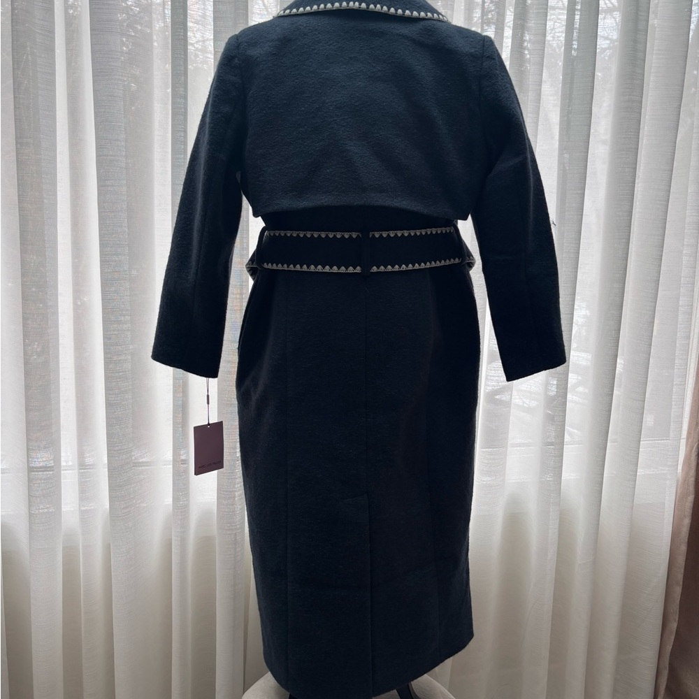 Avec Les Filles Charcoal Coat with Subtle White Accents - Picture 2 of 9